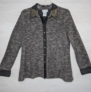 Soft Surroundings beaded button down shirt